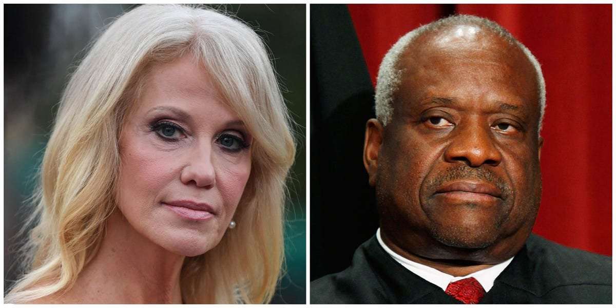 image for Clarence Thomas Ethics Scandal: Kellyanne Conway Sent Money to Ginni