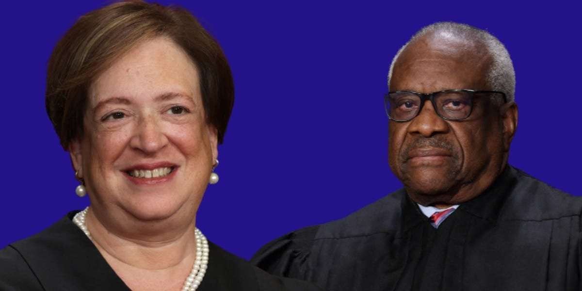 image for Justice Elena Kagan was worried about the ethics of accepting bagels from friends, while Clarence Thomas was enjoying expensive vacations paid for by a GOP megadonor: report