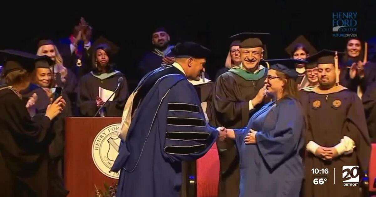 image for 'The best feeling': Woman in labor walks across graduation stage, gets degree