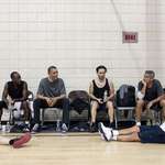 image for Don Cheadle, Barack Obama, Tobey Maguire and George Clooney after a hoop session 🏀.