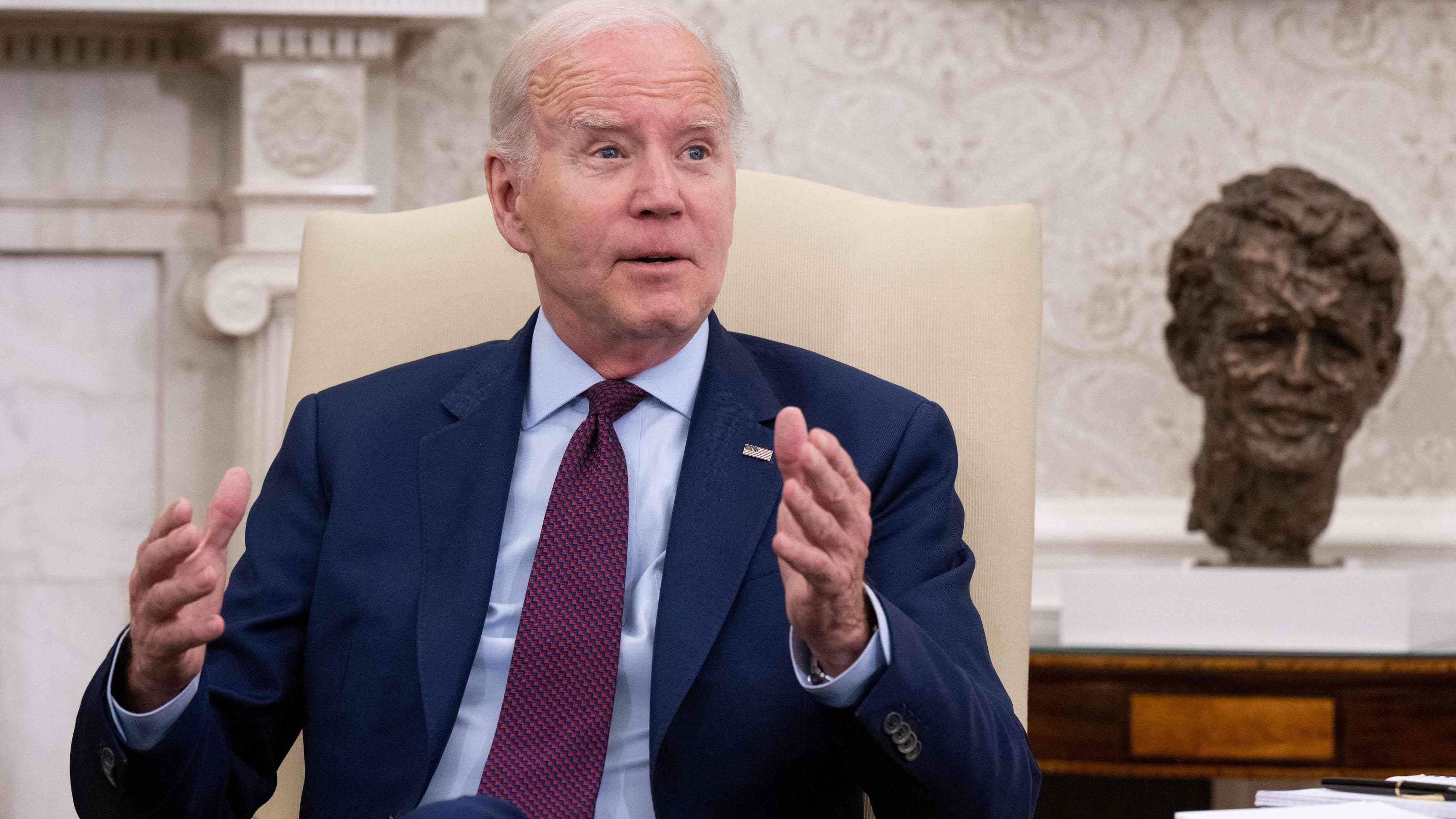 image for Biden pushes back at tougher work requirements for welfare sought by Republicans in debt-ceiling talks