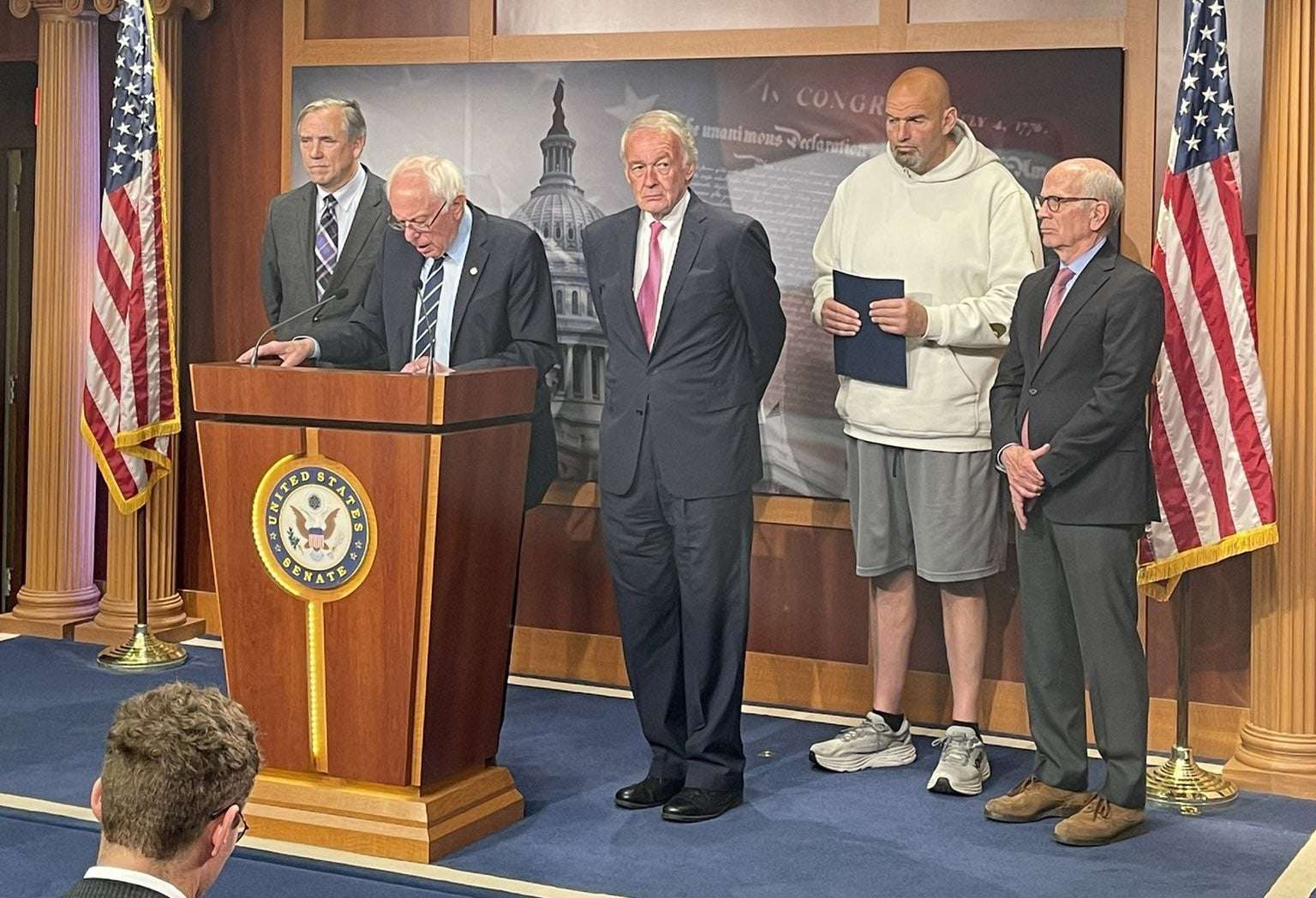 image showing Democratic Senators hold news conference on debt ceiling today