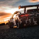 image for ITAP of this Porshe RSR Lego technic with the sun going down