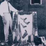 image for The arsenal of weapons found in the "death car" of Bonnie & Clyde, May 23, 1934.