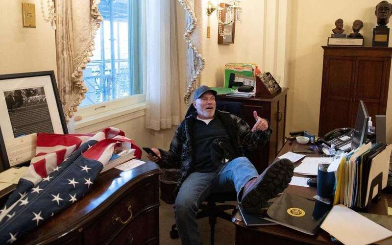 image for Jan. 6 defendant who put foot on desk in Pelosi's office sentenced to 4 and a half years in prison