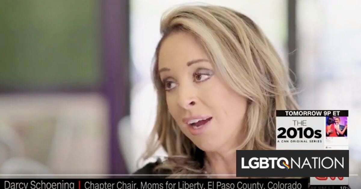 image for Moms for Liberty leader says Biden & teachers are turning kids queer