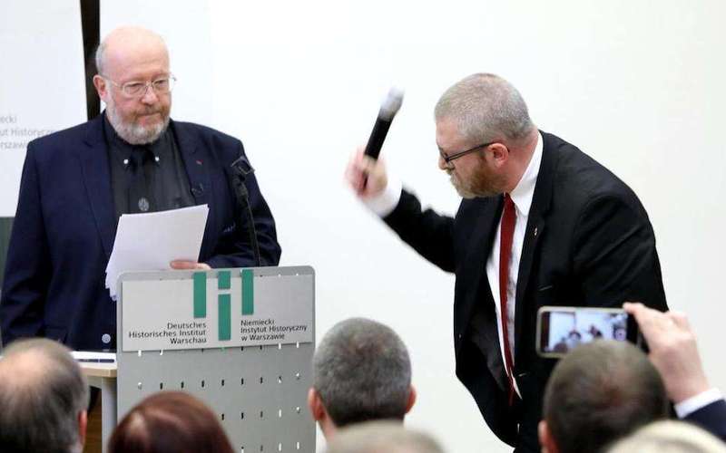image for Lecture on Holocaust in Poland canceled after far-right lawmaker storms podium