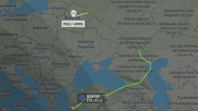 image for Plane used by Belarusian top officials and Lukashenko family lands in Türkiye