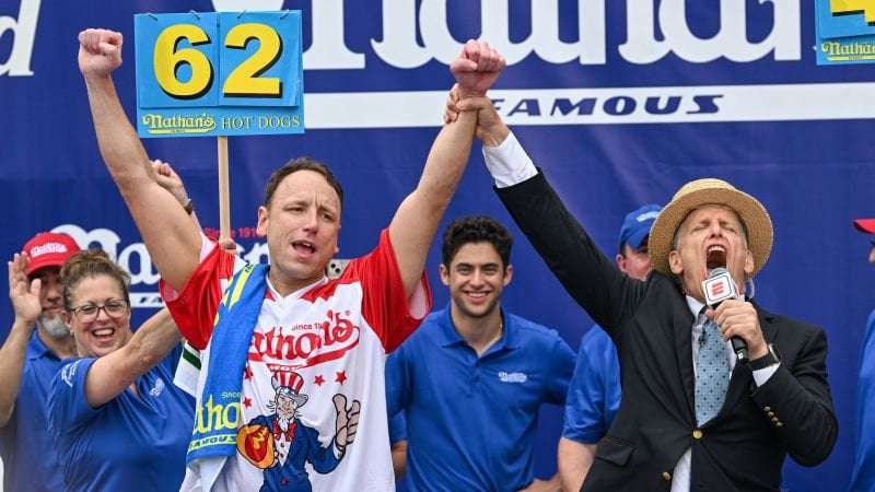 image for Nathan's hot dog eating contest crowns Joey Chestnut men's champion and Miki Sudo women's champion