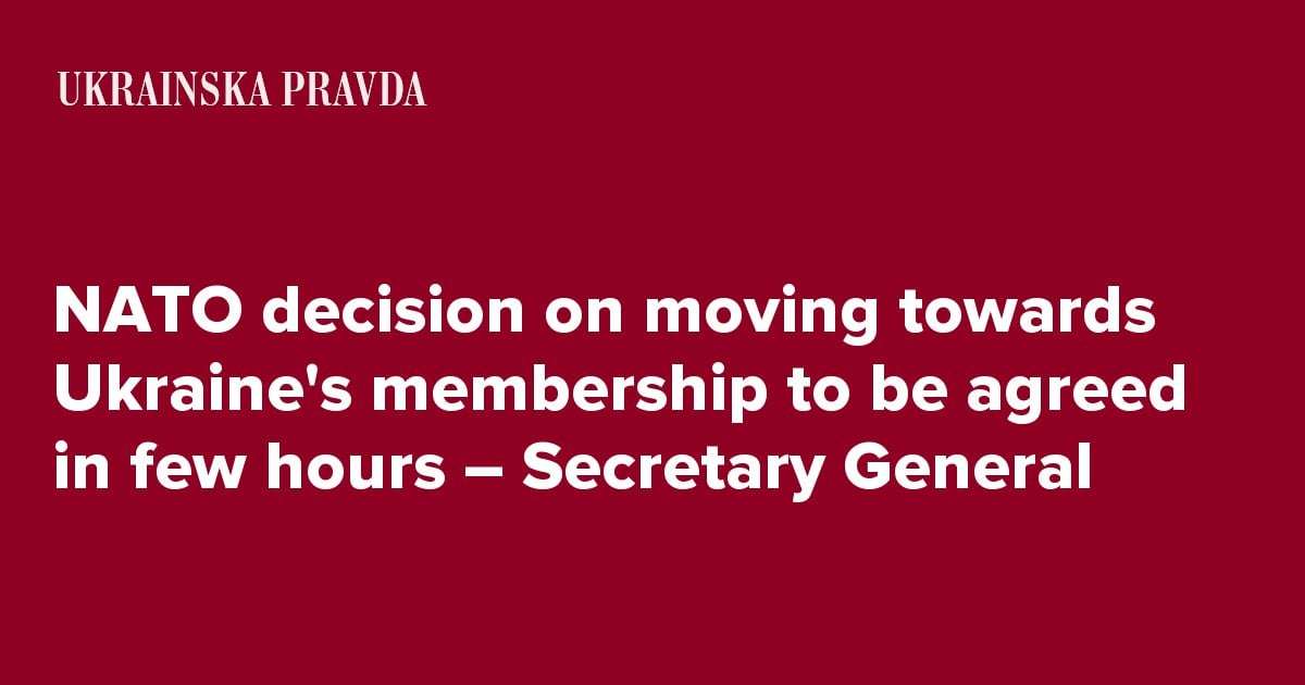 image for NATO decision on moving towards Ukraine's membership to be agreed in few hours – Secretary General
