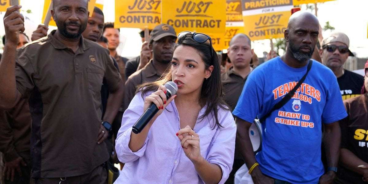 image for Ocasio-Cortez Rallies With Teamsters and Rips UPS Greed as Historic Strike Looms
