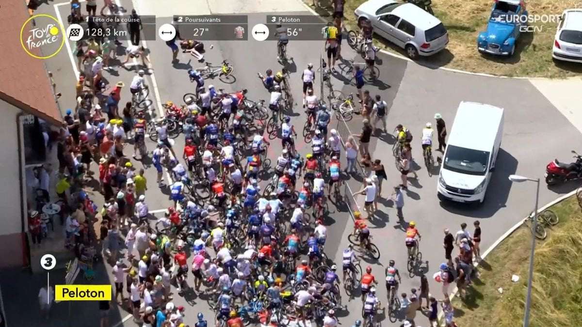 image for Tour de France teams ask fans to behave better after reported selfie causes mass pileup in 15th stage