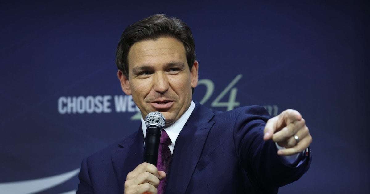 image for Mask Off: DeSantis Staffer Reportedly Shares Video of DeSantis and Giant Nazi Symbol