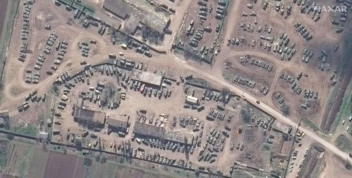 image for The Russians Packed Hundreds Of Vehicles Into A Crimean Repair Depot. The Ukrainians Just Hit It With A Cruise Missile.