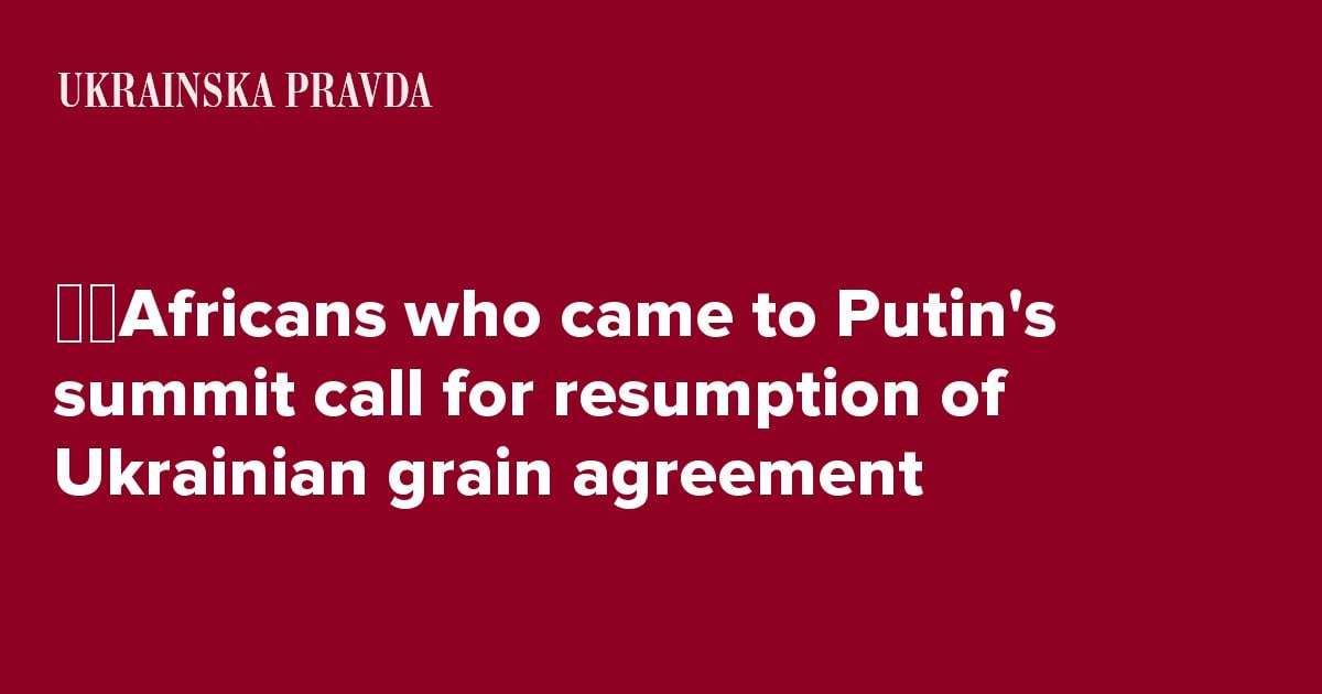 image for ​​Africans who came to Putin's summit call for resumption of Ukrainian grain agreement