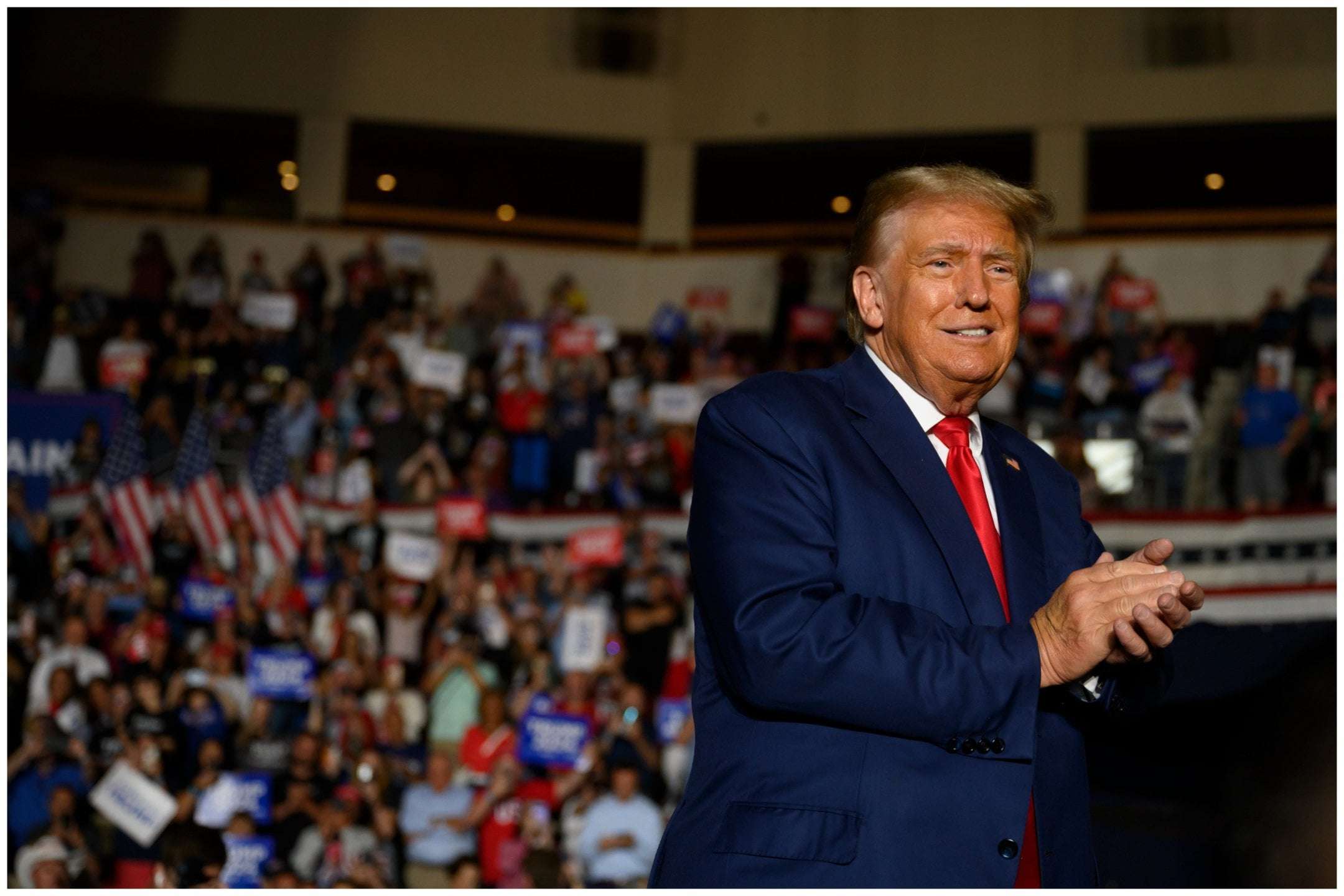 image for Trump Rally Interviewer Backpedals After Man Calls To 'Kill Them All'