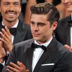 image for A young Zac Efron tearing up after receiving a 15 minute standing ovation at Cannes