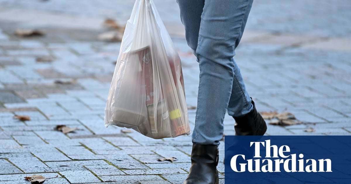image for Supermarket plastic bag charge has led to 98% drop in use in England, data shows