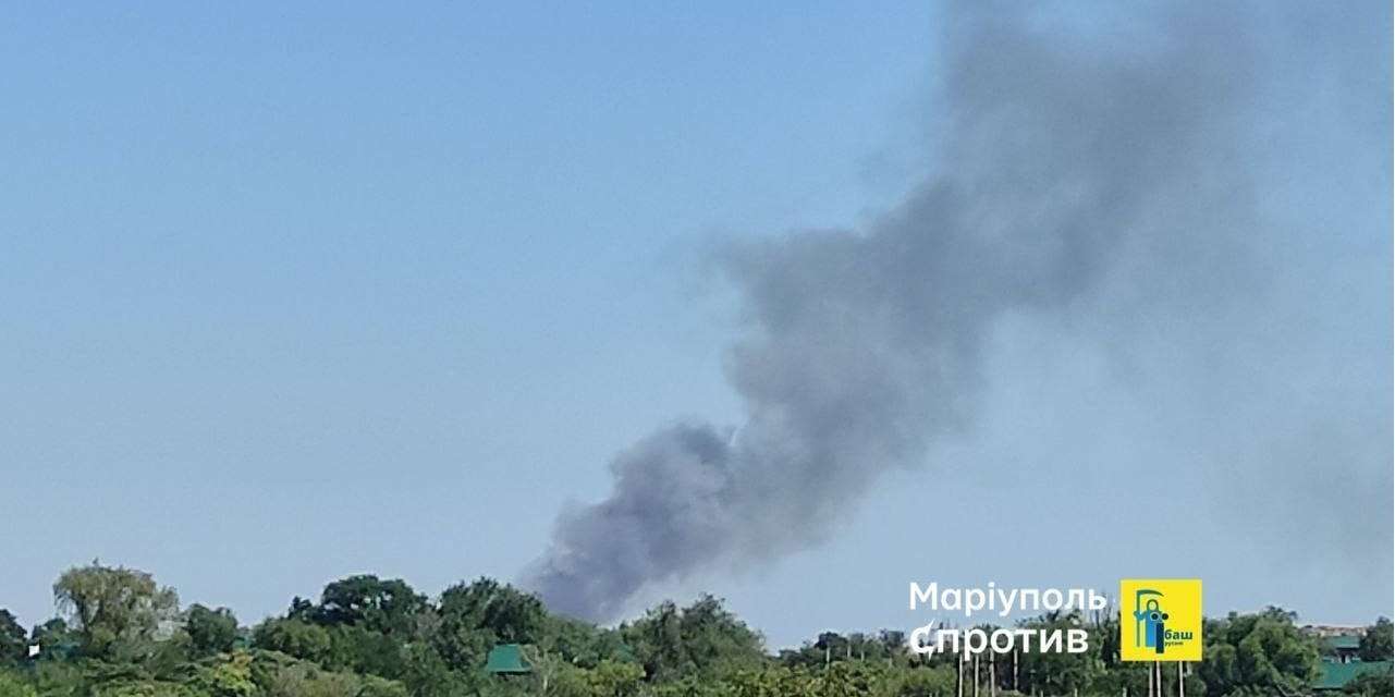 image for Ukrainian guerillas set fire to Russian military base in Mariupol