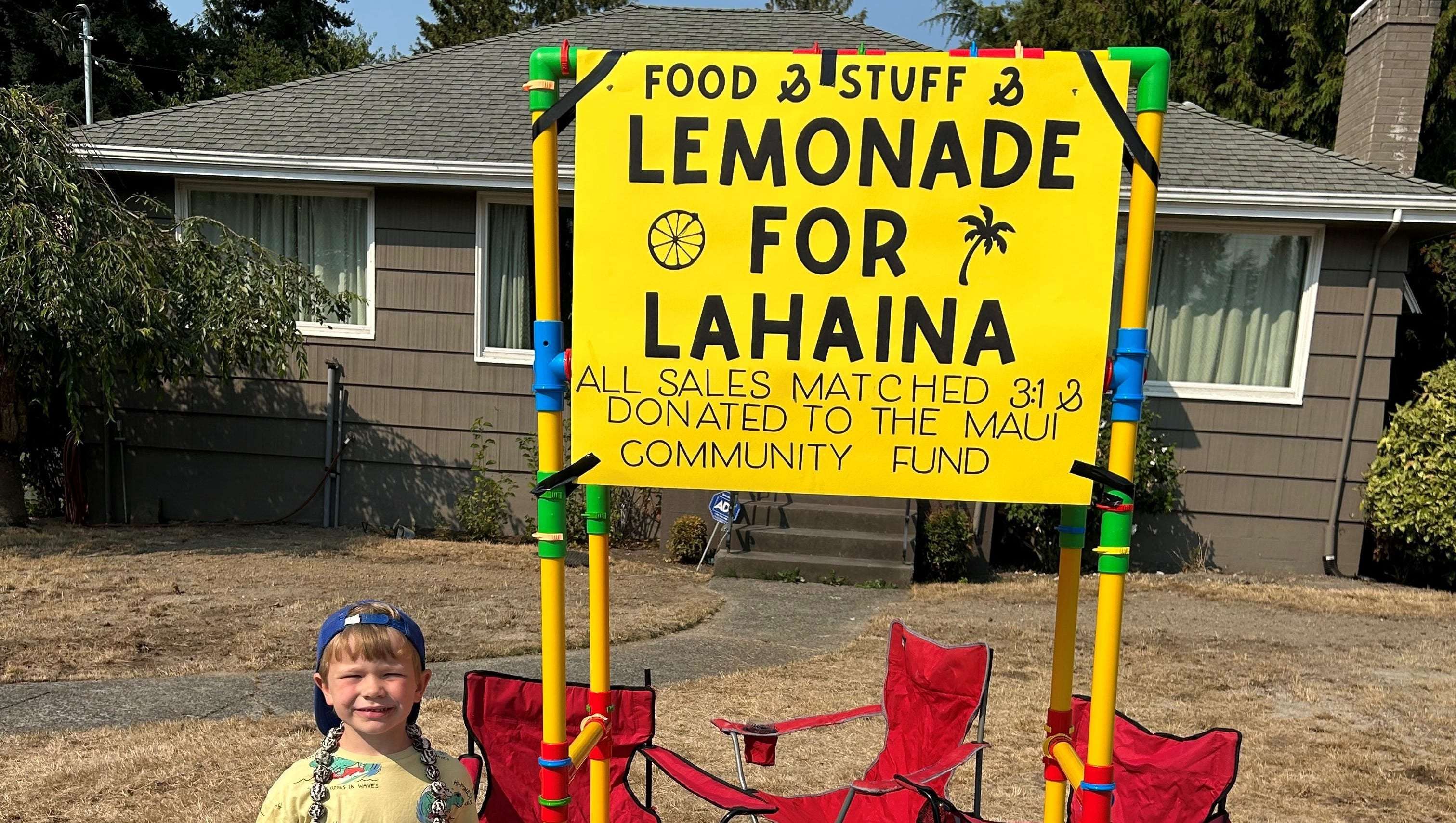 image for A 5-year-old's lemonade stand in Seattle raised over $17,000 for victims of Maui wildfires