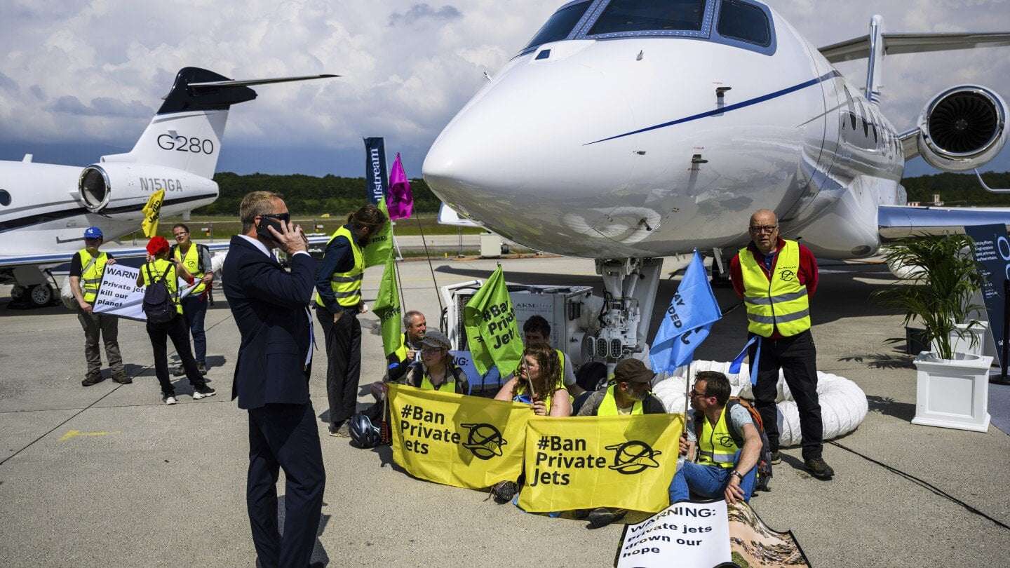 image for Climate activists target jets, yachts and golf in a string of global protests against luxury