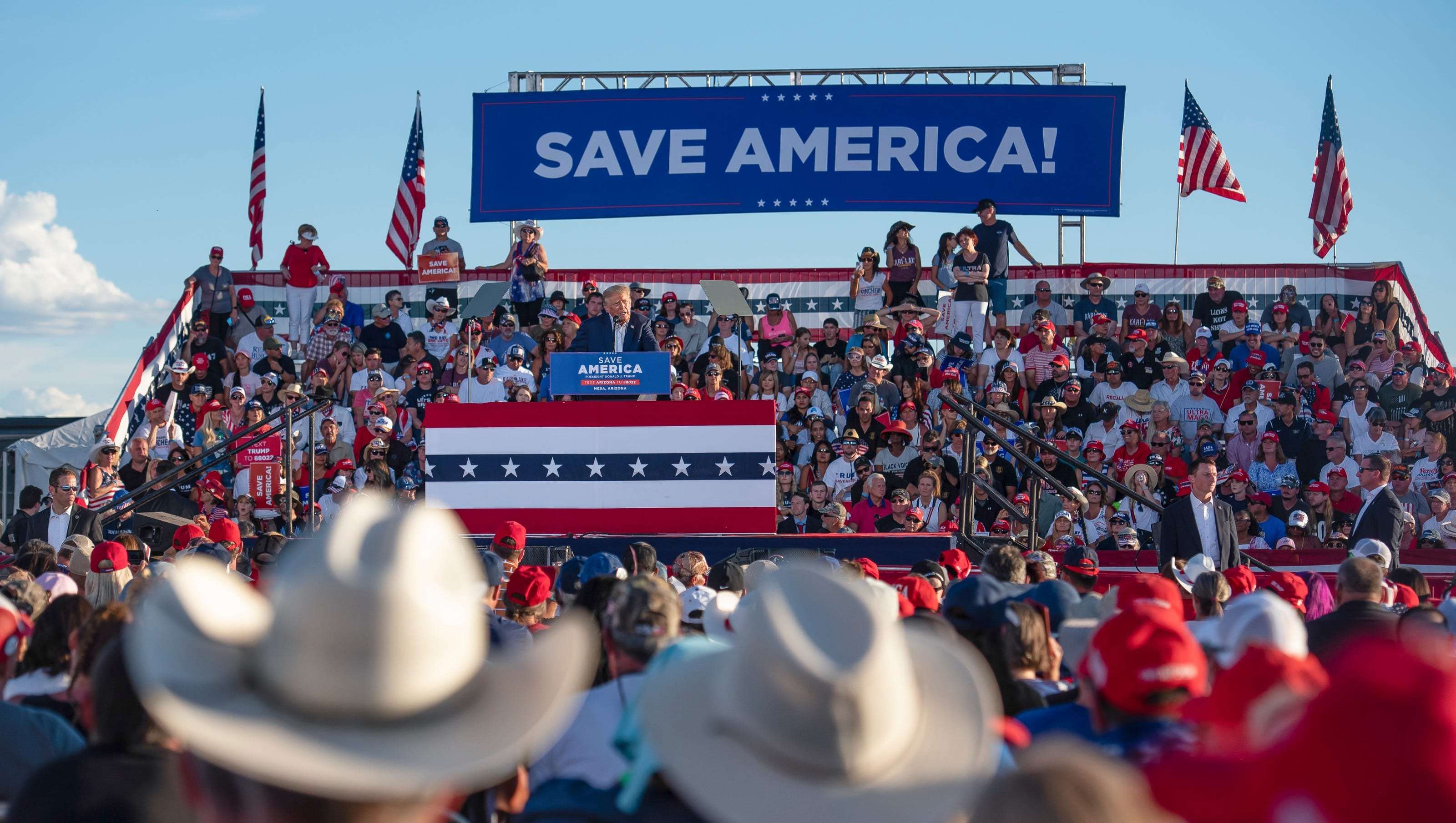 image for Trump is running out of other people's money to pay lawyers. Save America PAC is almost broke