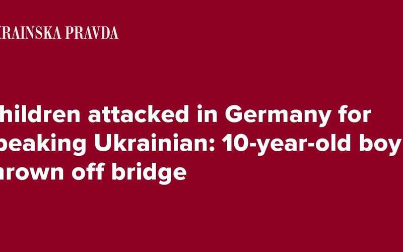 image for 10-year-old boy thrown off bridge in Germany for speaking Ukrainian