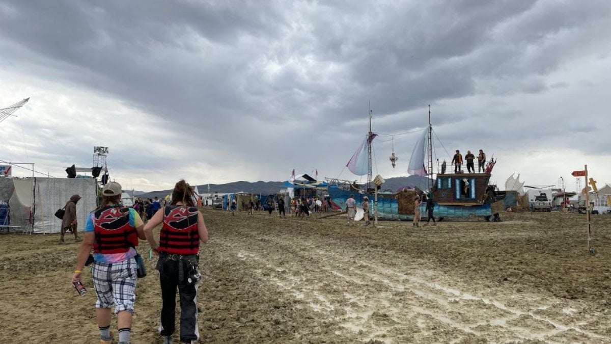 image for 70,000 at Burning Man festival are isolated, still stuck as rain returns