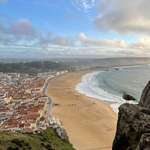 image for Village of Nazaré in Portugal with a photogenic seagul