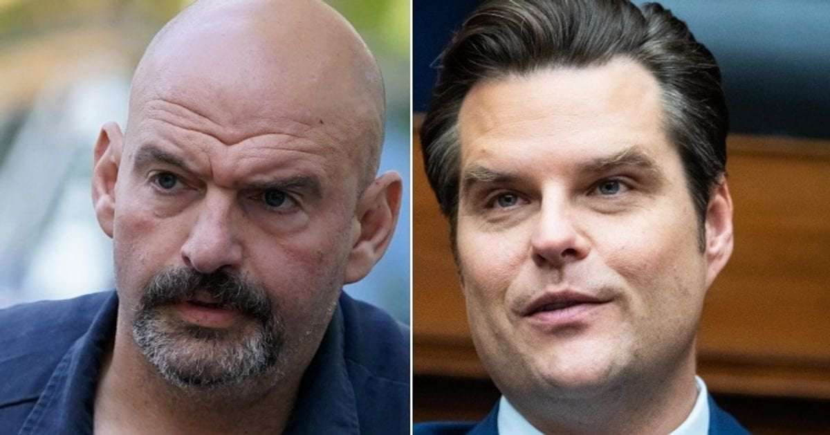 image for John Fetterman Claps Back At 'Crying' Matt Gaetz: 'Get Your S**t Together'