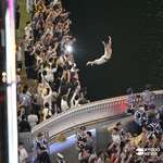 image for A man dive into Dotonbori after Hanshin Tigers had won the first league title in 18 years.