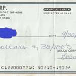 image for Never cashed it, my first pay check in US 09/30/1984, 38 years ago