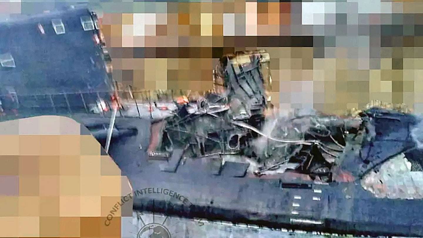 image for Russian Submarine Shows Massive Damage After Ukrainian Strike