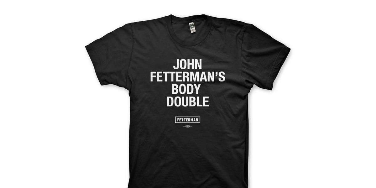 image for Sen. John Fetterman is selling 'body double' T-shirts, leaning into the right-wing conspiracy theory