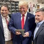 image for Trump is presented a handgun but it’s illegal for him to obtain, receive, or purchase a gun.
