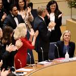 image for Magdalena Andersson after being voted Sweden's first woman PM