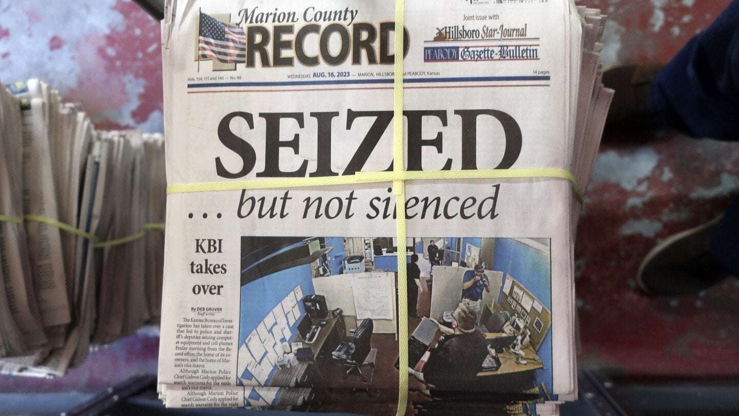 image for The police chief who led a raid of a small Kansas newspaper has been suspended