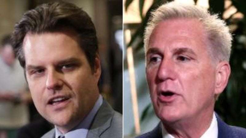 image for Matt Gaetz says he will attempt to oust Kevin McCarthy from the speakership this week