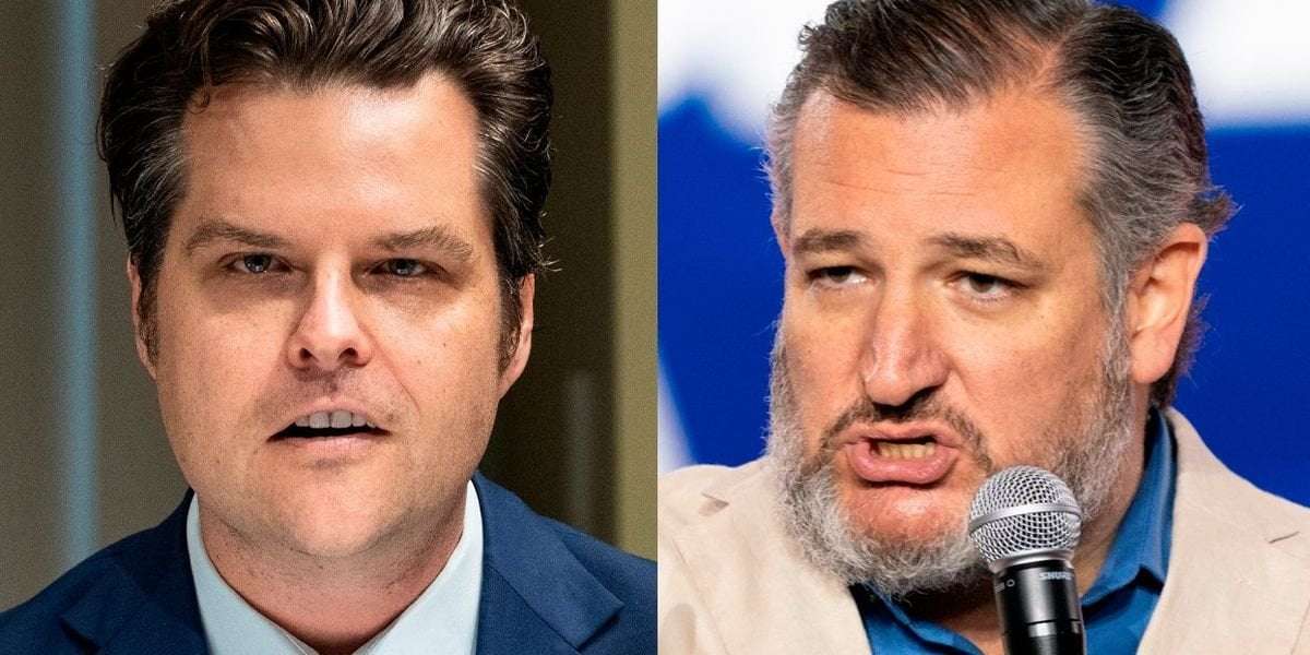 image for Matt Gaetz Succeeds Ted Cruz as the Most Hated Man in Congress