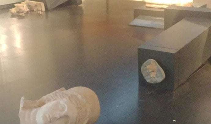image for US tourist destroys 'blasphemous' Roman statues at the Israel Museum