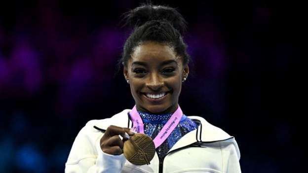 image for World Gymnastics Championships: Simone Biles makes history with women's all-around gold