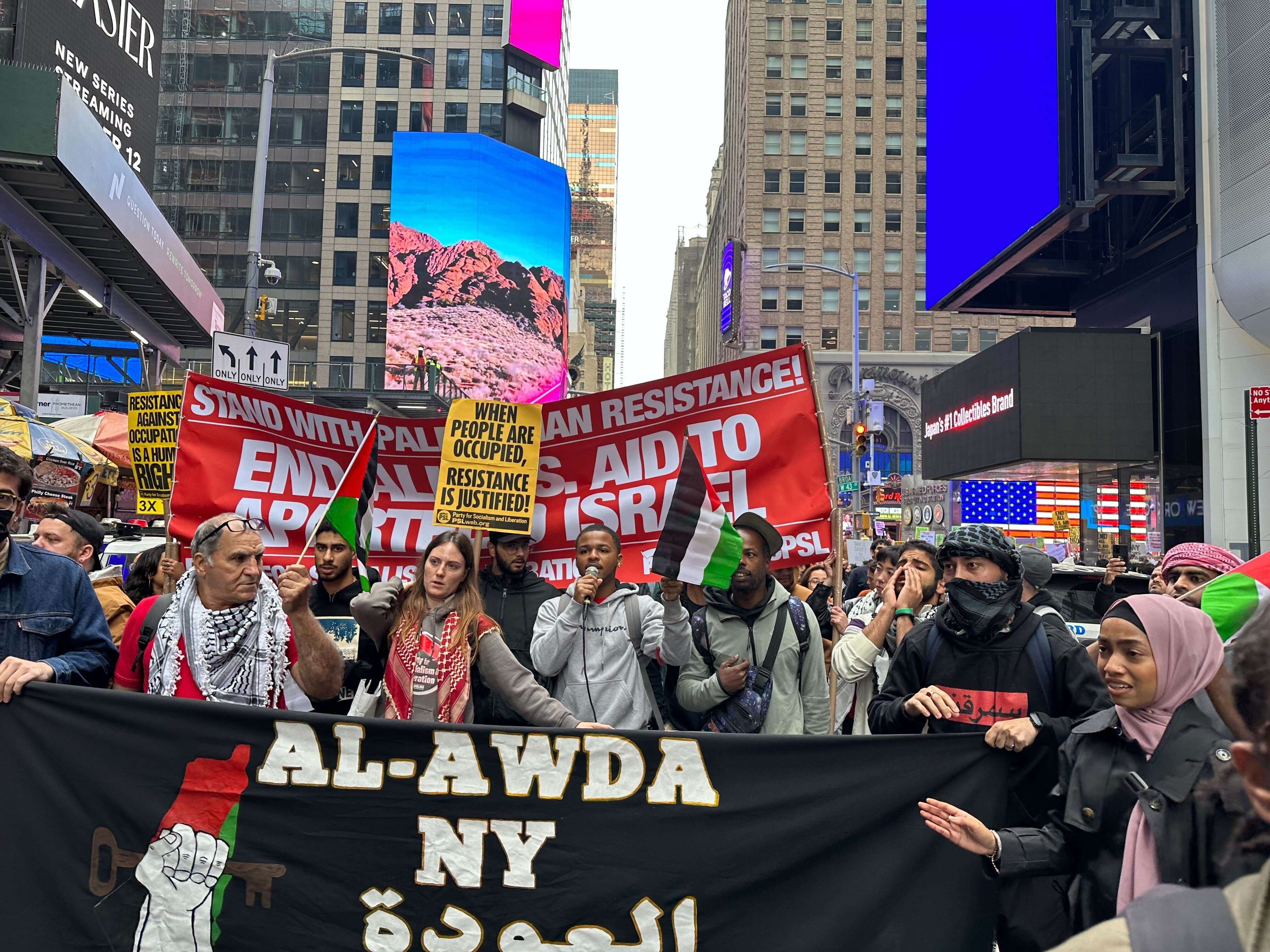image for AOC knocks 'bigotry and callousness' of Times Square rally for Palestinians