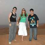 image for Fergie, my sister and I, in a desert in Dubai, circa 2005.