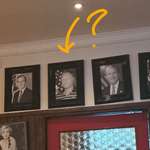 image for Who is this guy hanging next to all the US presidents at this "American" restaurant