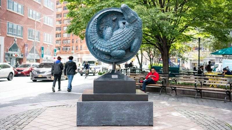 image for New York unveils statue commemorating alligator sewer myth