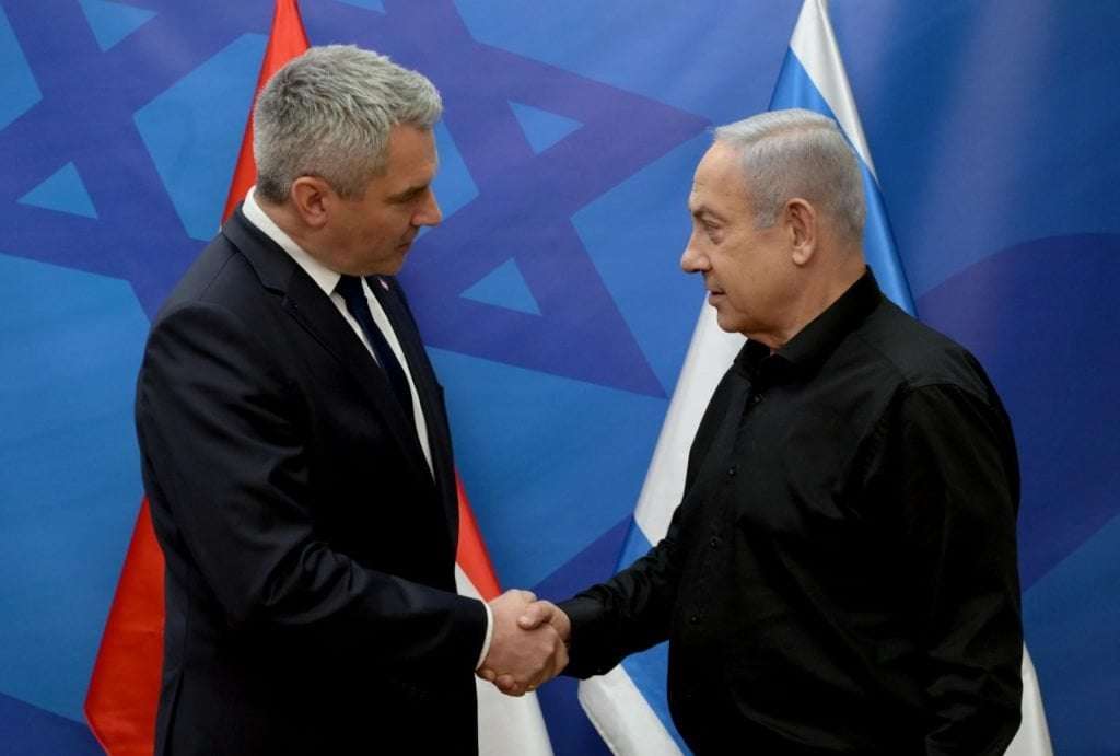 image for Austrian Chancellor Visits Israel, Says ‘From the River…’ Will Be Considered Call to Murder