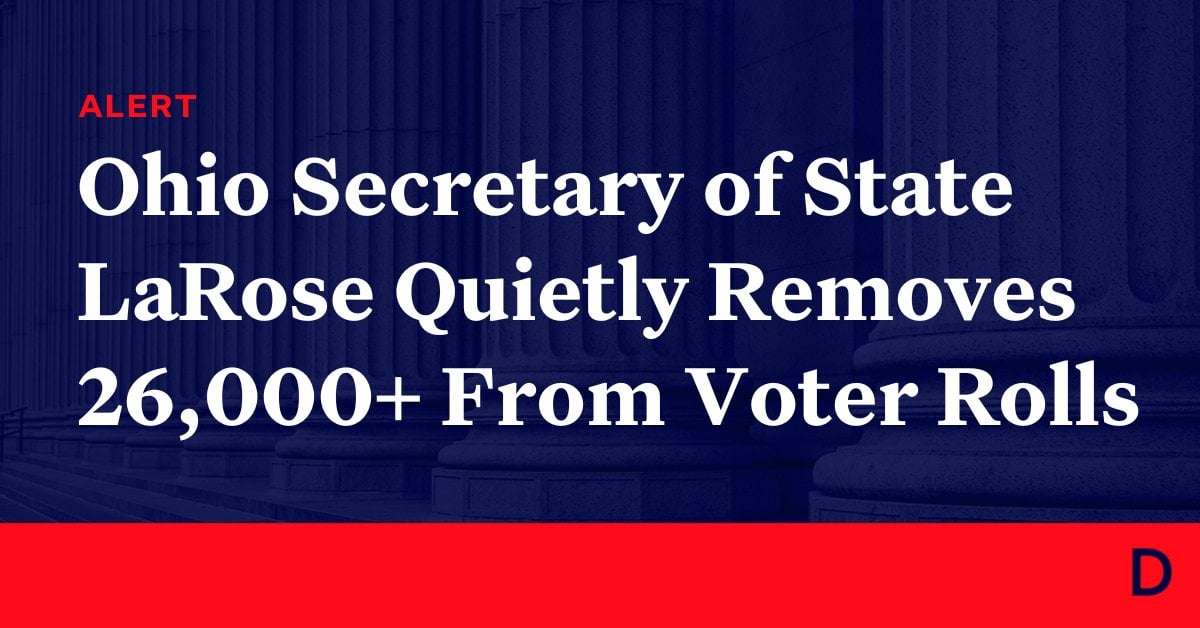 image for Ohio Secretary of State LaRose Quietly Removes More Than 26,000 Ohioans From Voter Rolls
