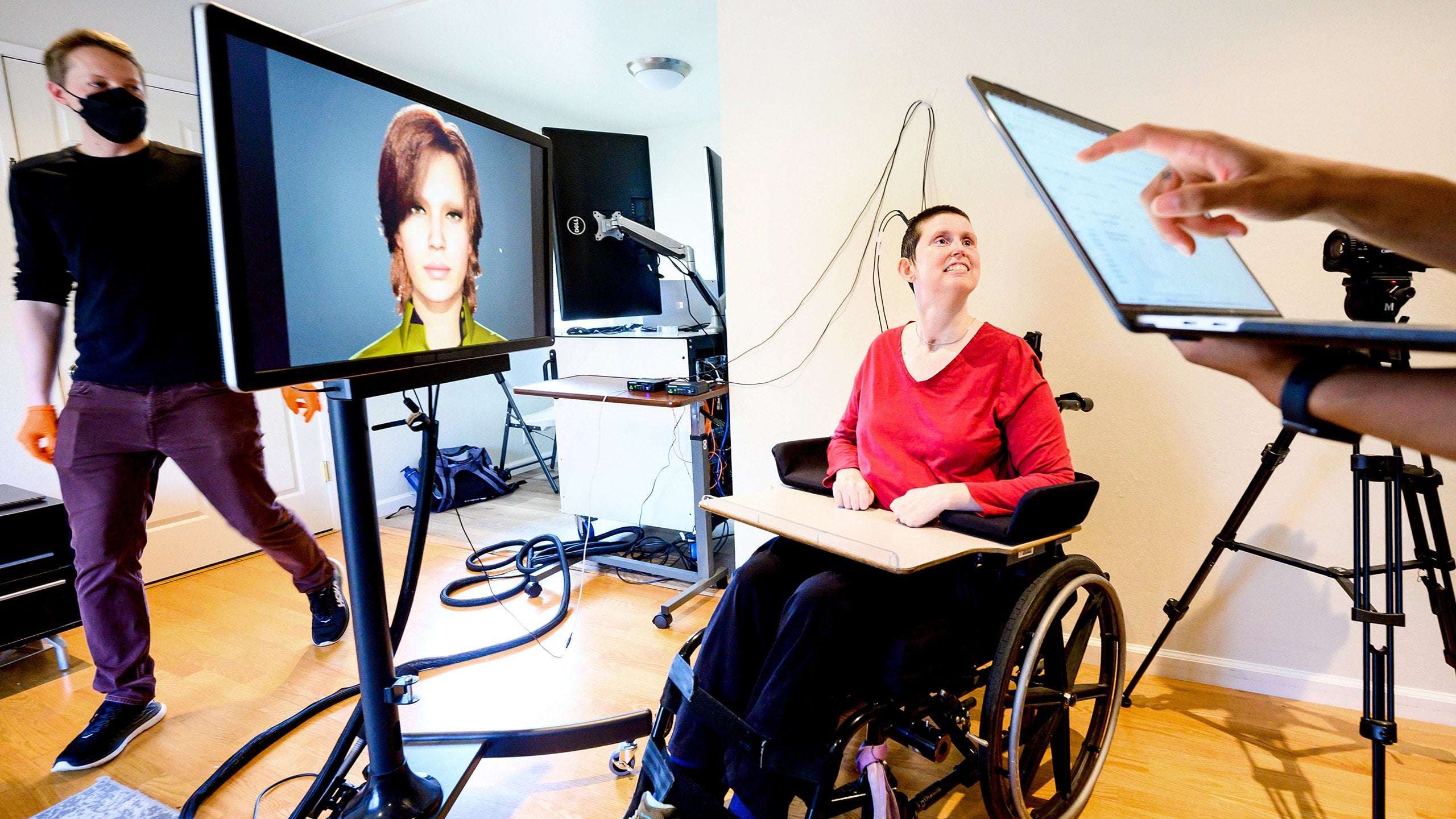 image for Novel brain implant helps paralyzed woman speak using a digital avatar