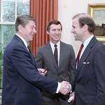 image for 1987: Ronald Reagan with Joe Biden at The White House