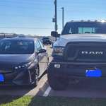 image for The Hood of this Pickup is Higher than the Roof of this Corolla.